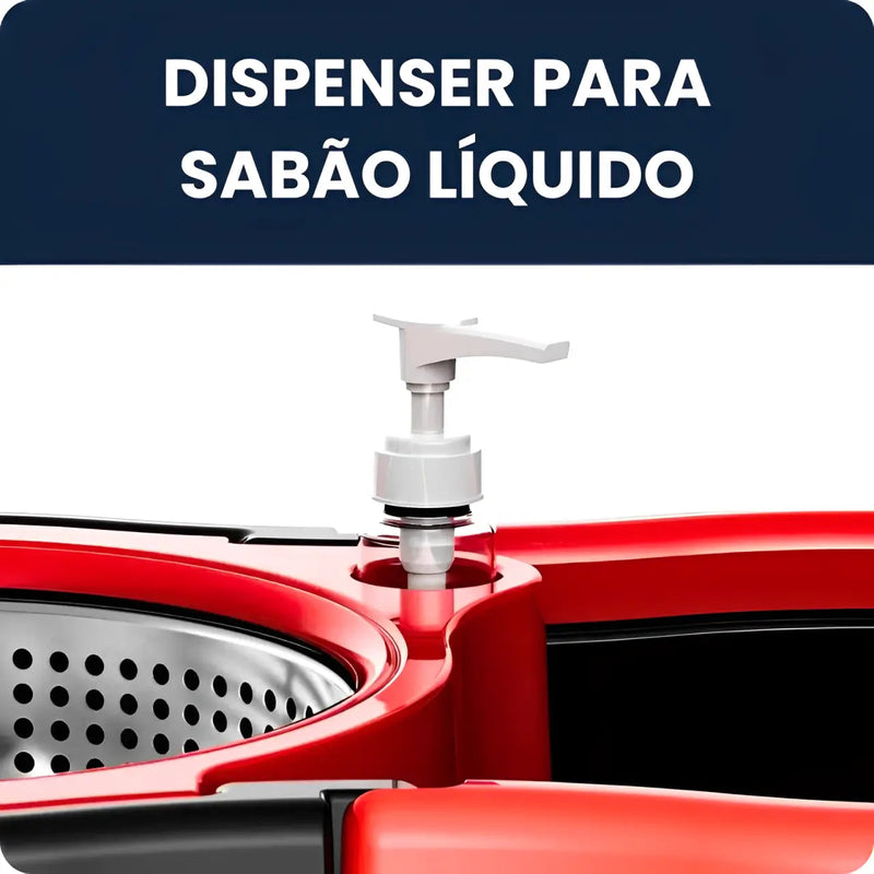 Mop Ajustável Giratório + Super Kit de Limpeza Acasa