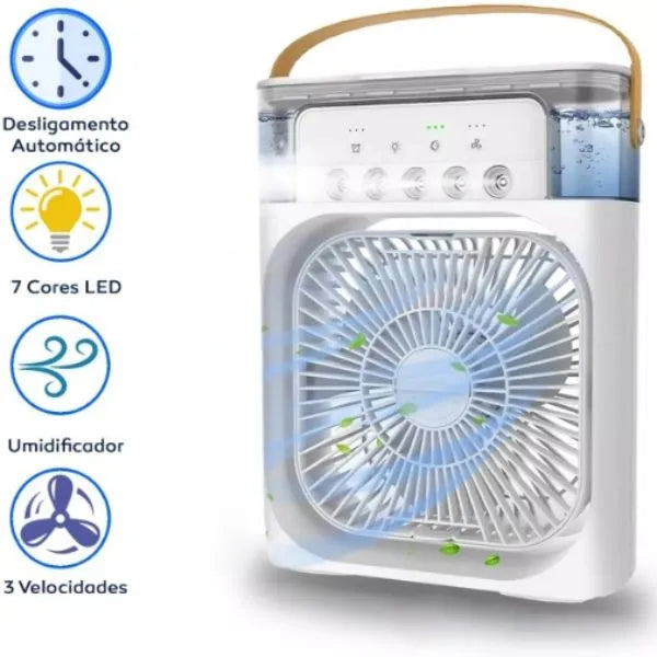 Ventilador com Umidificador de Ar Portátil  Acasa  🧊