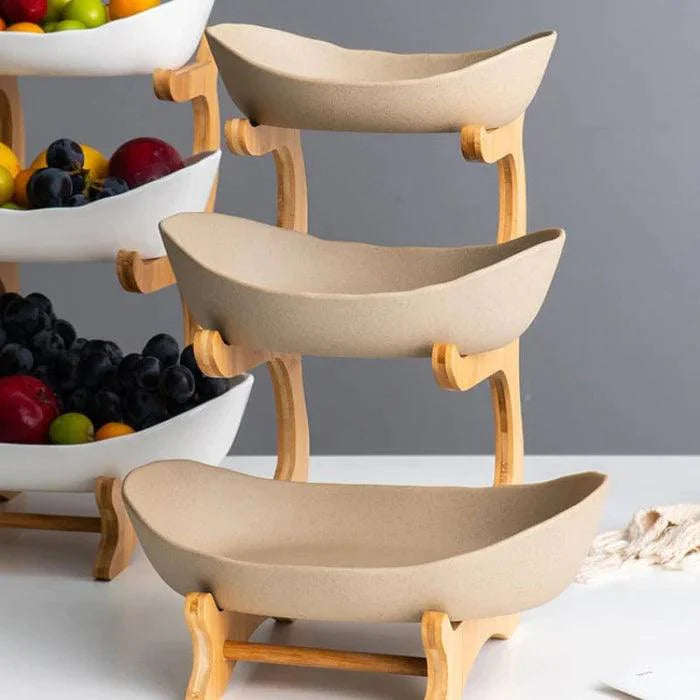 Fruteira de Mesa Cesta de Fruta Bambu -Acasa