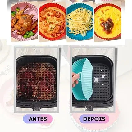 Protetor para airfryer de silicone reutilizaveis kit 6 medidas diferentes -Acasa