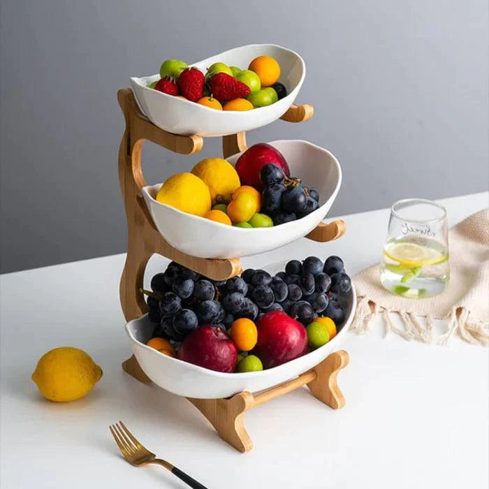 Fruteira de Mesa Cesta de Fruta Bambu -Acasa