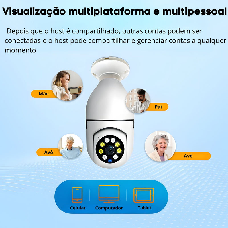 Câmera de Segurança Full HD Wi-Fi Inteligente 360 -Acasa