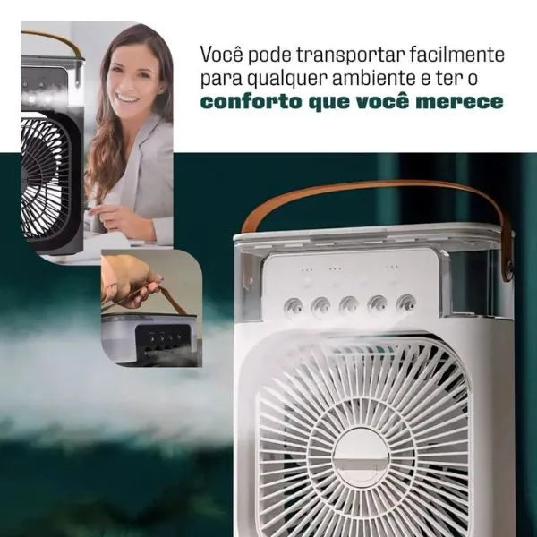 Ventilador com Umidificador de Ar Portátil  Acasa  🧊